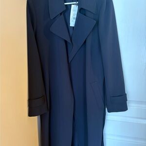 Theory Deep Navy Crepe Coat